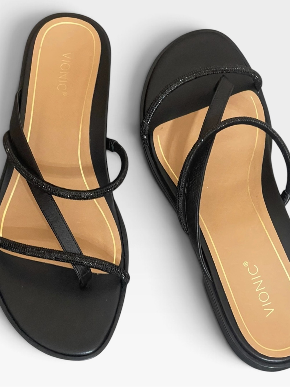 Vionic Prism Sandals Leather
Crystal Orthotic Black Size 10 M